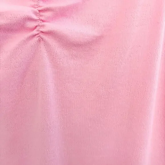 NWT SKIMS Bubble Gum Pink‎ Pointelle Logo Onesie